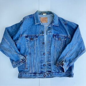 Vintage Levi Strauss Blue Denim Trucker Jacket - Size L